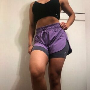 Purple Layered Women's Active Shorts